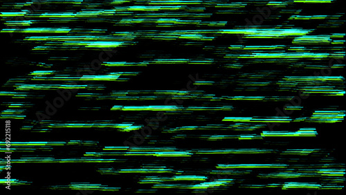 Green matrix glitch, distorted texture background. Modern effect of damaged wallpaper of noisy blocks. For game screens, web-sites, designs, banners and business. 3D rendering.