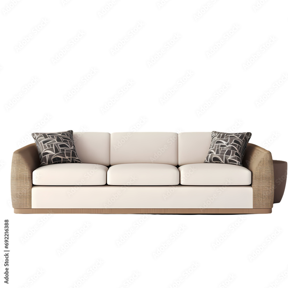 Fototapeta premium Outdoor sofa isolated on transparent background