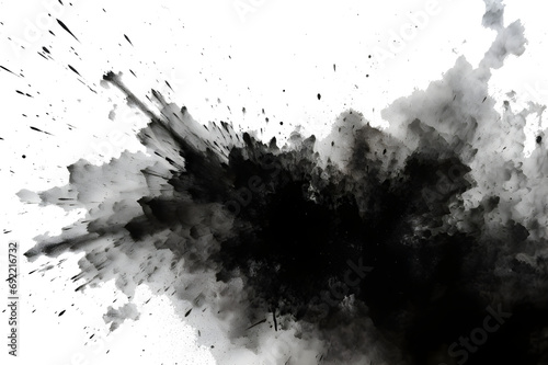 black ink splash smoke,watercolor,isolate background