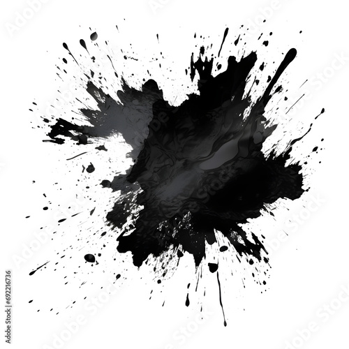 black ink splash ,watercolor,isolate background
