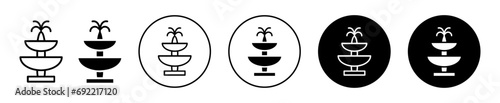 Fountain with water splashing icon. garden water sprinkler fountain vector symbol. aqua splash shower cascade logo. aqueduct fountain jet flow stream sign