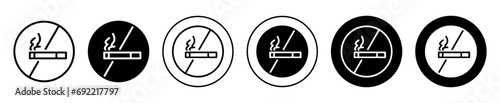 No smoking icon. injurious to health of smoking cigar cigarette in public area place logo badge. bad habit warning of no smoking zone symbol seal. no smoking zone vector sign