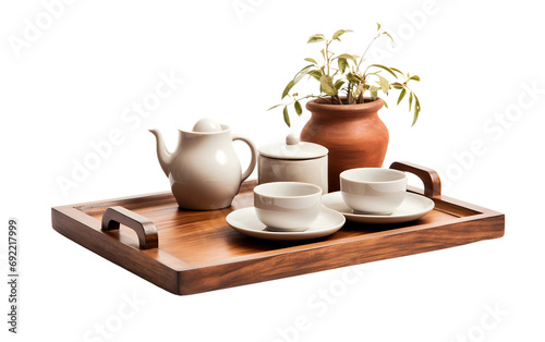 Wooden Charm: A Centerpiece Coffee Table Isolated on Transparent Background PNG.