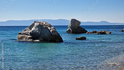 Athos see rocks in Greece, Monastic republic photo