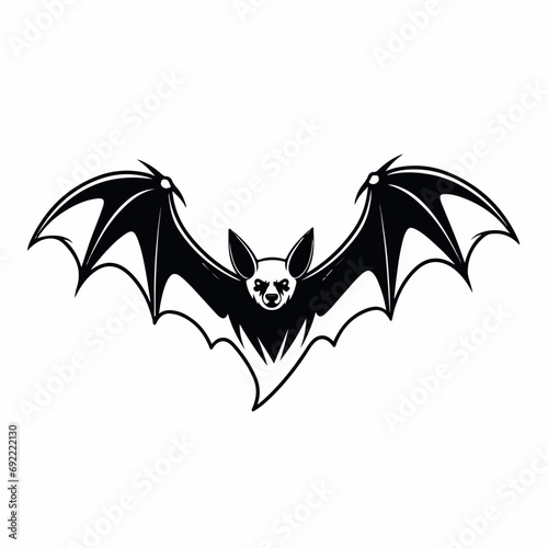 Bat in cartoon, doodle style. Isolated 2d vector illustration in logo, icon, sketch style, Eps 10, black and white. AI Generative