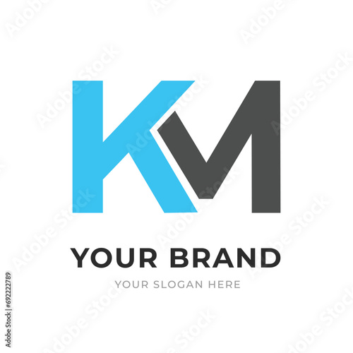 Set of Letter KM, MK, K, M Logo Design Collection, Initial Monogram Logo, Modern Alphabet Letter KM, MK, K, M Unique Logo Vector Template Illustration for Business Branding. photo