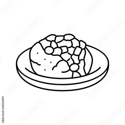 kumpir turkish cuisine line icon vector. kumpir turkish cuisine sign. isolated contour symbol black illustration