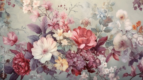 Oil painting floral background. Dreamlike atmosphere.