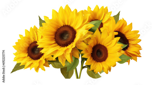 Sunflower, flowers isolated on transparent background, Yellow, yellow flower, isolated Photo summer flowers on white background