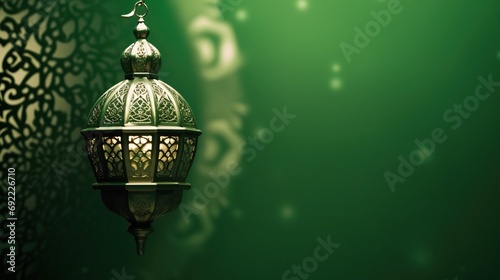 Islamic decoration background with lantern. 3d rendering