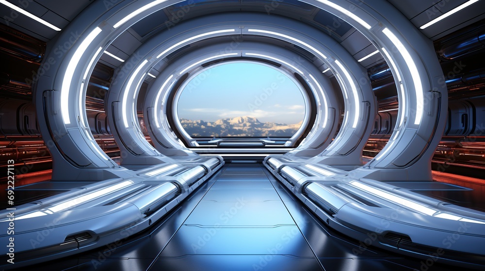 Sci Fi Interior room In 3d Rendering Background Sci Fi Interior room In 3d Rendering Background