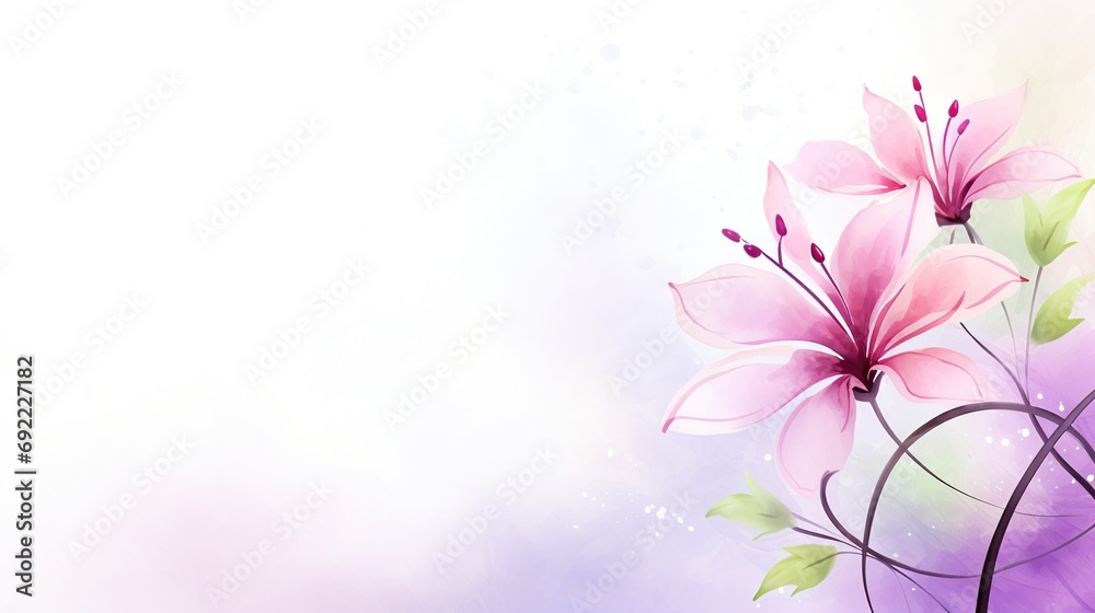 Simple Art Watercolor Flower colorful Background