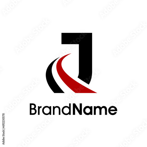 Simple Initial J Road Logo