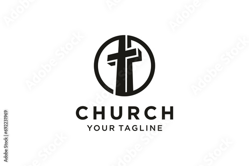 Obraz na płótnie Church logo. Christian symbols. The Cross of Jesus Logo Design