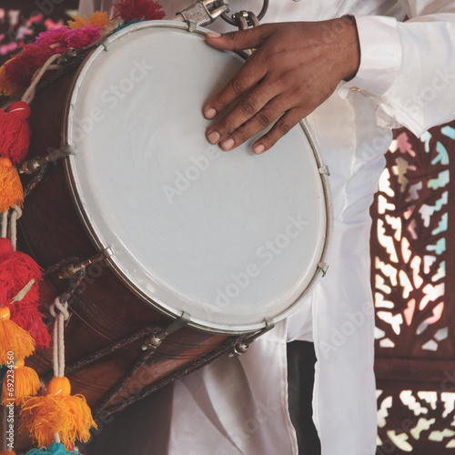 Photography Dhol player during sangeet mehndi party