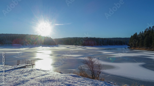 frozen lake at Winchester State Park on the Camas Prairie in Idaho