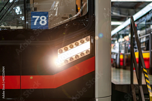 Modern new metro train with LED lights photo