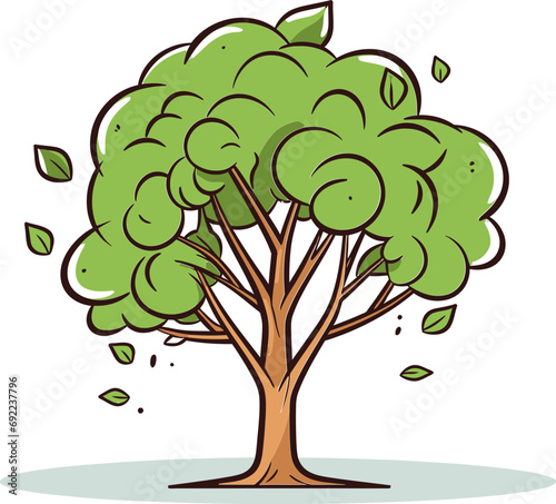 Whispering Woodlands Illustrated Vector ForestRustic Reverie Hand-Rendered Tree Vector Harmony