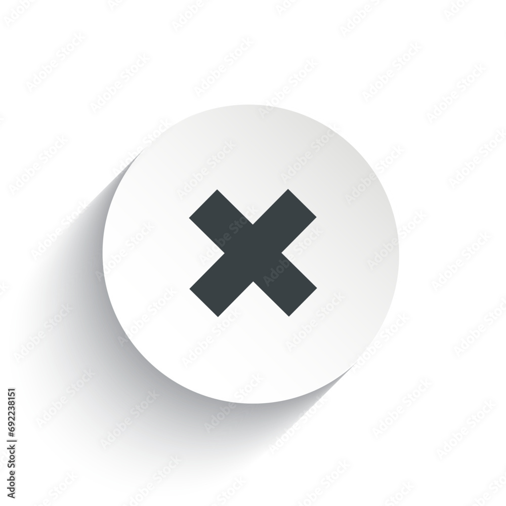 An icon incorrect with the circle background plus the shadow behind of it. An icon incorrect with the circle background plus the shadow behind of it.