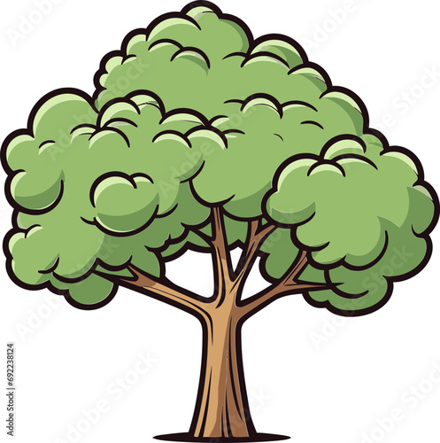 Natures Elegy Hand-Rendered Tree Vector TributeBotanical Breeze Illustrated Tree Vector Whispers