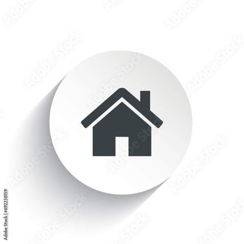 An icon Home with the circle background plus the shadow behind of it.