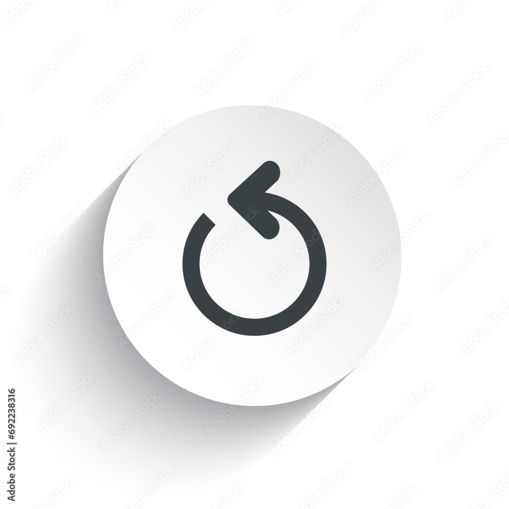An icon reload with the circle background plus the shadow behind of it. An icon reload with the circle background plus the shadow behind of it.
