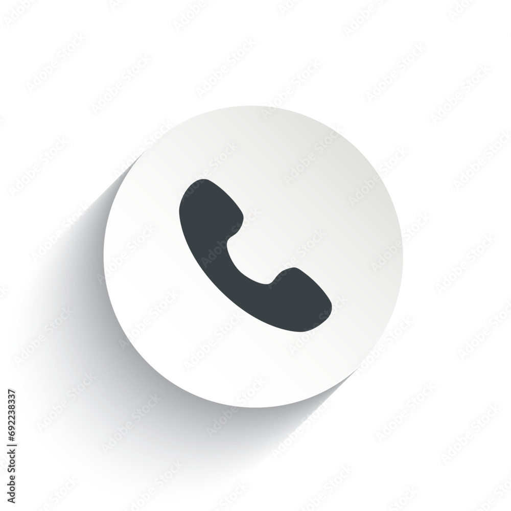 An icon phone with the circle background plus the shadow behind of it.