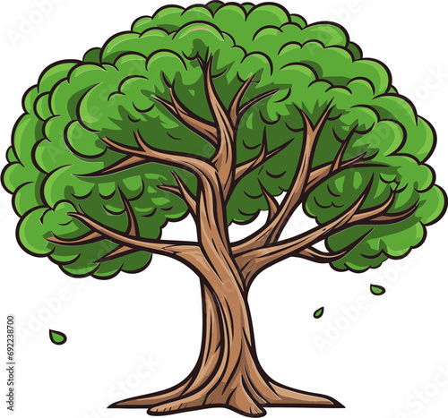 Foliage Reveries Illustrated Tree Vector DaydreamsNatures Elegy Hand-Rendered Tree Vector Tribute