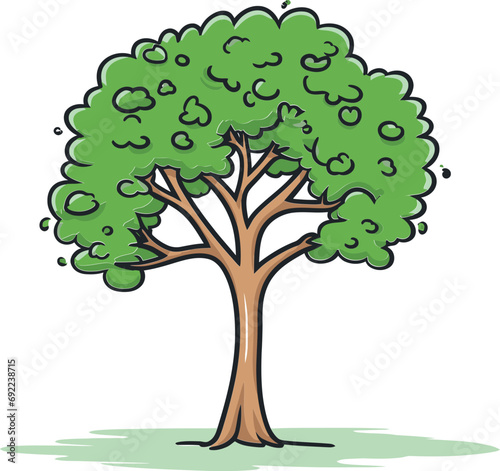 Foliage Reveries Illustrated Tree Vector DaydreamsNatures Elegy Hand-Rendered Tree Vector Tribute
