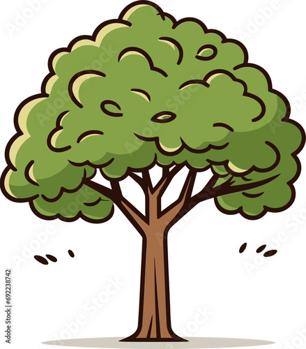 Tranquil Arboretum Hand-Drawn Tree Vector GardenFoliage Reveries Illustrated Tree Vector Daydreams