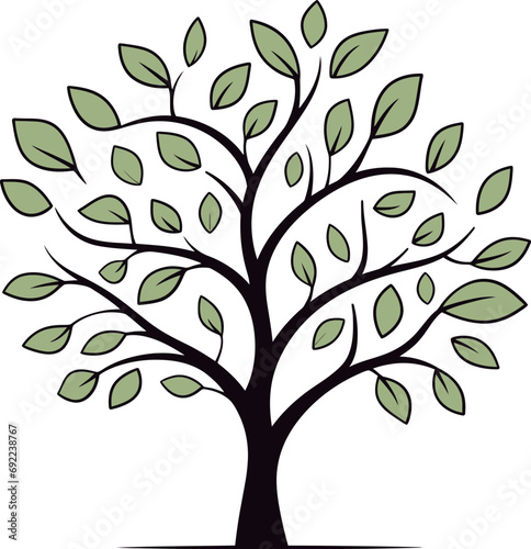 Sylvan Sonata Artistic Tree Vector HarmonyWhispering Woodwork Handcrafted Tree Vector Etchings