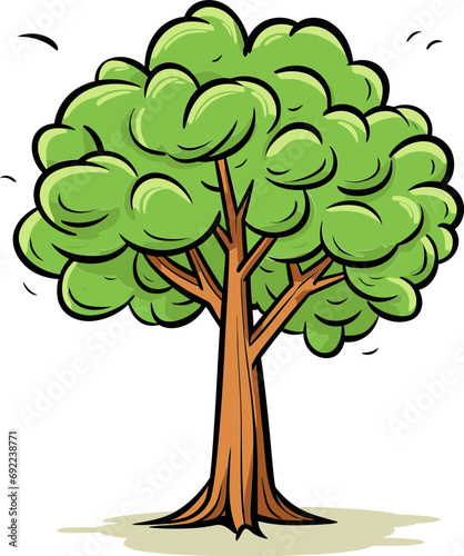 Rustic Reverie Illustrated Tree Vector DreamscapeArboreal Alchemy Artistic Vector Tree Concoctions