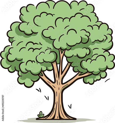 Whimsical Woods Handcrafted Tree Vector WonderlandEnchanted Echoes Hand-Rendered Tree Vector Echoes