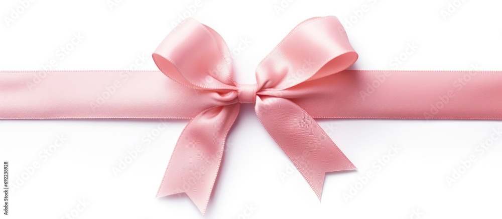pink ribbon on a white background.