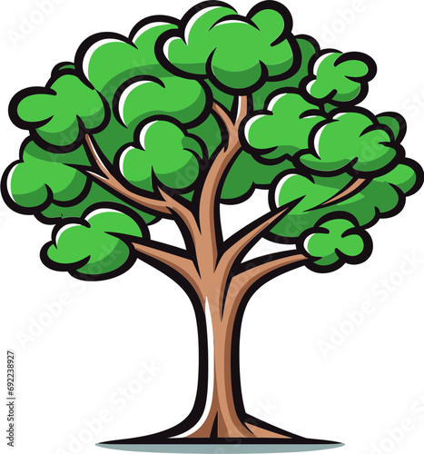 Rustic Retreat Illustrated Tree Vector RetreatArboreal Impressions Hand-Rendered Vector Impressions