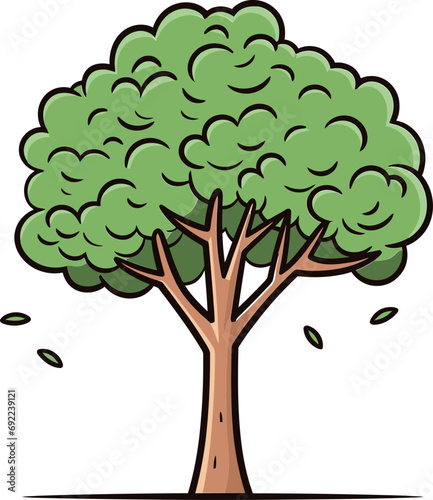 Rustic Reverie Hand-Drawn Tree Vector DreamscapeWhimsical Woodlands Illustrated Tree Vector Stories