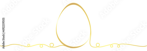 The gold easter egg with line art style for easter day of illustration vector