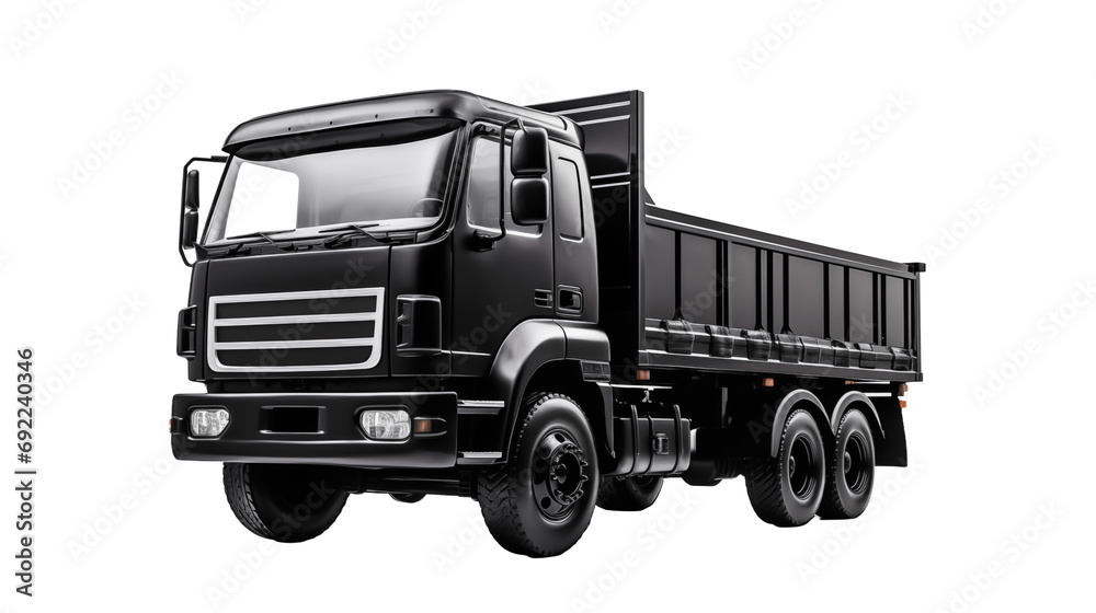 Black truck isolated from transparent background. Generative AI