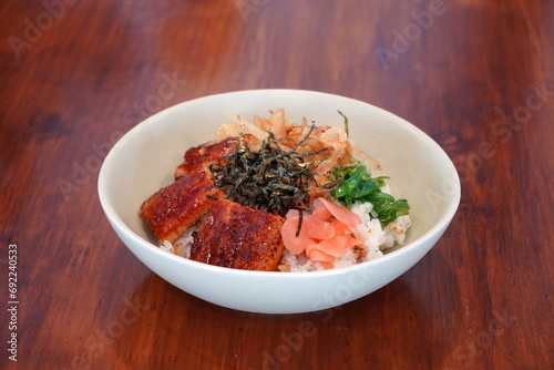 Unagi Don, Japanese food, slective focus photo