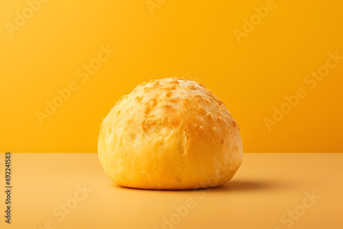 Pão de Queijo Brasileiro sobre Fundo Amarelo photo