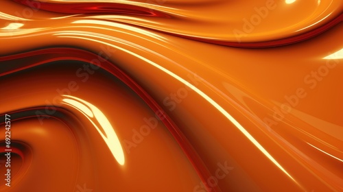 Smooth orange waves, abstract background photo