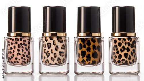 Leopard nail polish. Generative AI photo