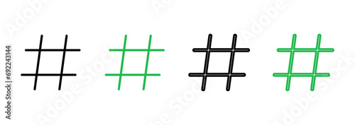 Hashtag icon set. hashtag symbol
