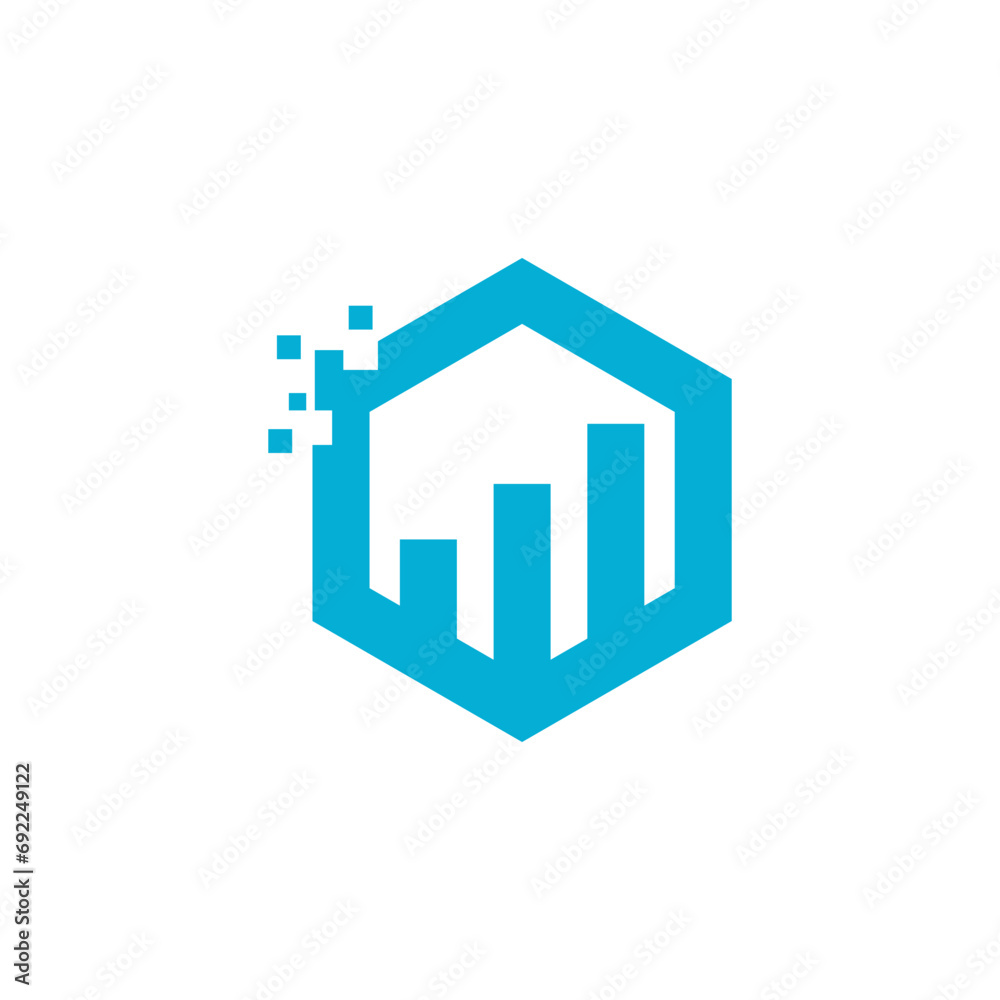 Graph Logo Blue Modern Vector Design Graph Logo Blue Modern Vector Design
