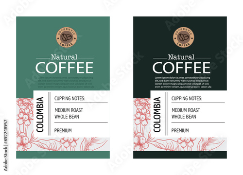 coffee tree and farmer of ink drawing sketch on background for label packaging, poster, banner, brochure, art print, painting illustration, book cover, book illustration 