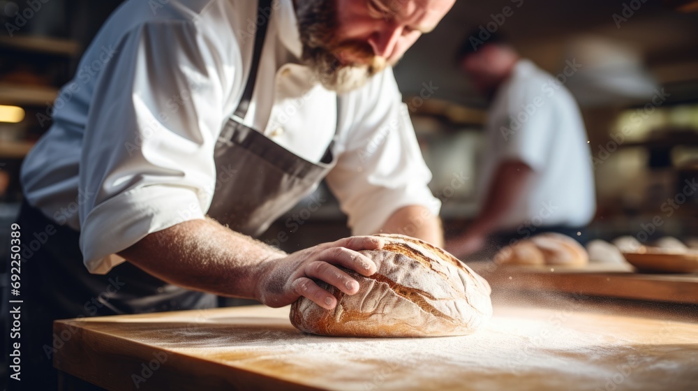 Culinary Artistry: The Skillful Hands of a Chef Making Bread with Almond Flour