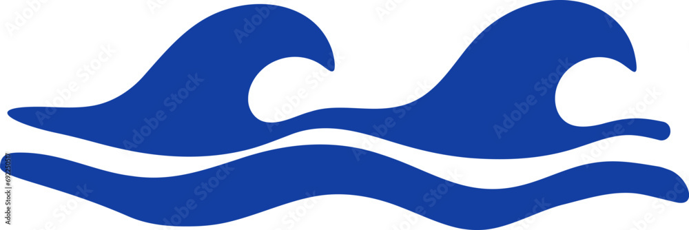 Sea waves shape vector illustration. Simple waves silhouette design element Sea waves shape vector illustration. Simple waves silhouette design element