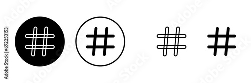 Hashtag icons set. black hashtag icon