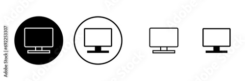 Computer icons set. PC Icon vector. Computer monitor icon. Flat PC symbol