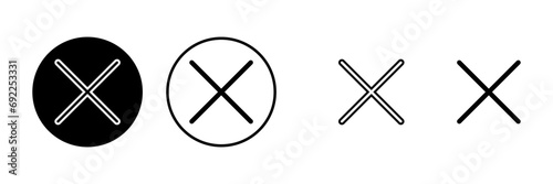 Close icons set. Delete icon. remove  cancel  exit symbol